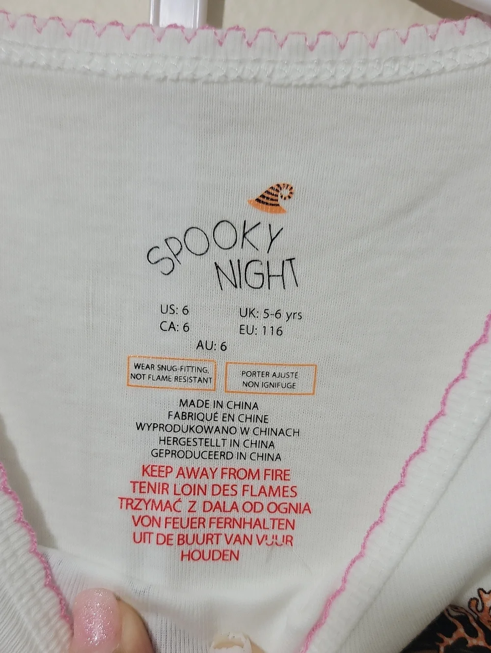 Spoojy Night. Gitls Halloween Character Pajama Set - Size US 6